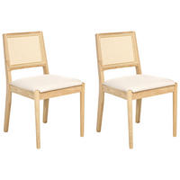 ESSZIMMERSTUHL 2er-Set Hellbraun Tamarac - Hellbraun/Beige, Holz (47/80/55cm) - Beliani