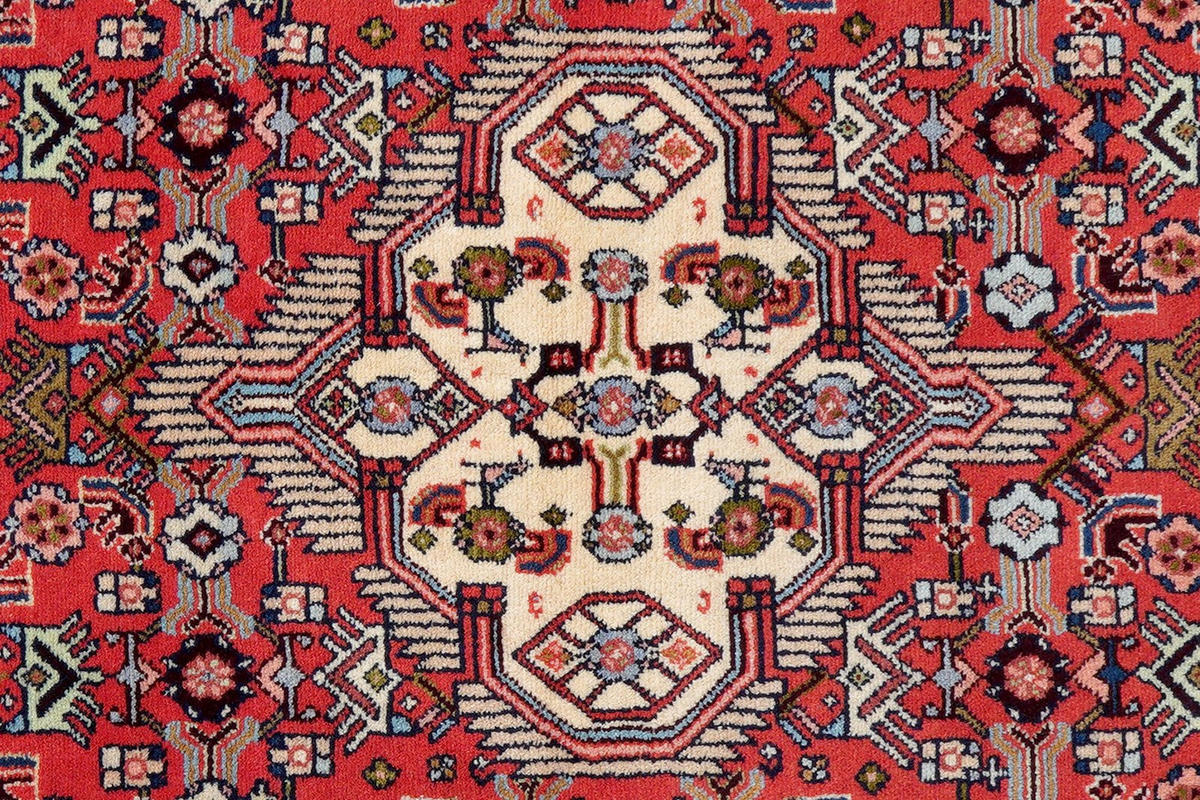 LÄUFER Orient handgeknüpft Assadabad Rot 290/89 cm Schurwolle - Rot, Textil (89/290cm) - Looma