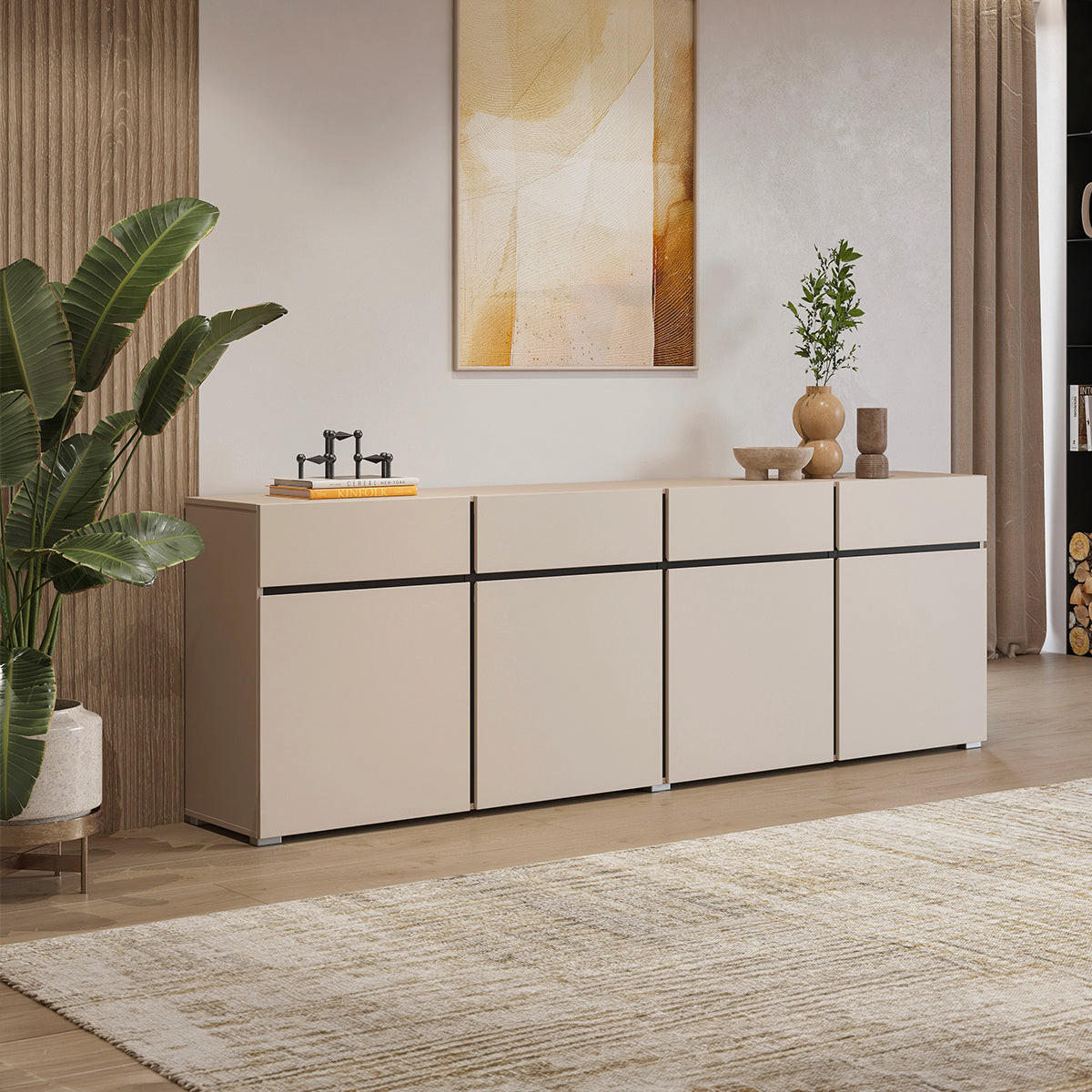 SIDEBOARD Lilia Kašmír - kašmírová, kompozitní dřevo (225/78.5/40cm) - Petits-meubles