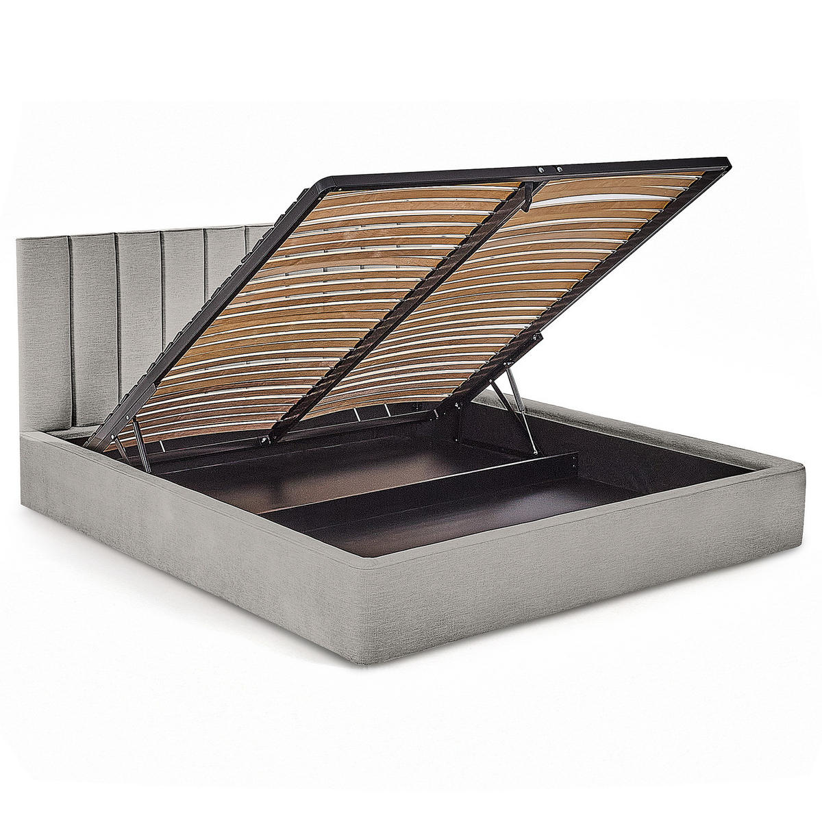 POLSTERBETT - Hellgrau, Textil (180/200cm) - home24