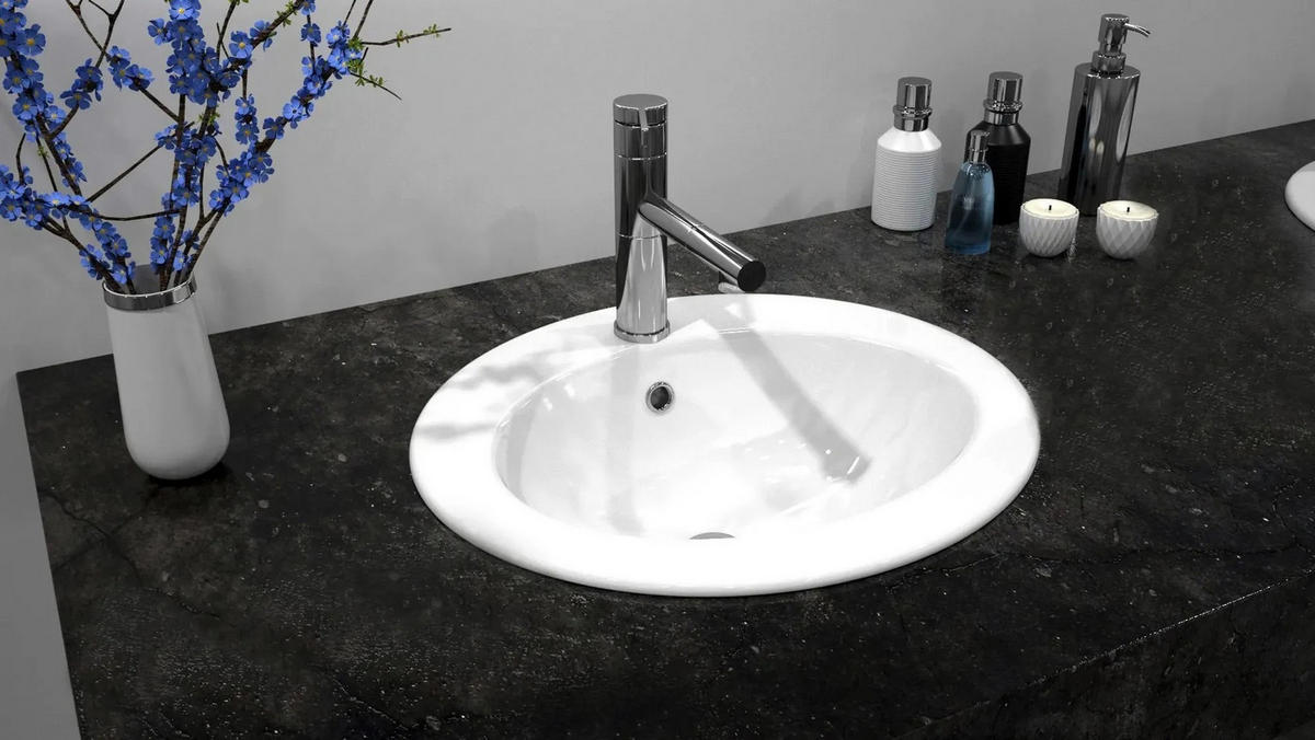 EINBAUWASCHBECKEN Rea Dalia - Weiß, Keramik (46/20/51.5cm) - REA