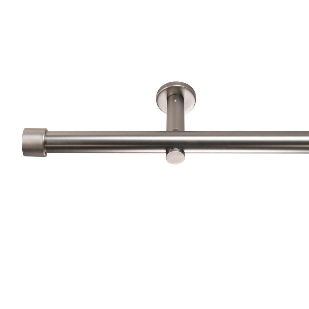 GARDINENSTANGE 1-lauf Kappe - Silberfarben, Metall (600cm) - Deco-Raum