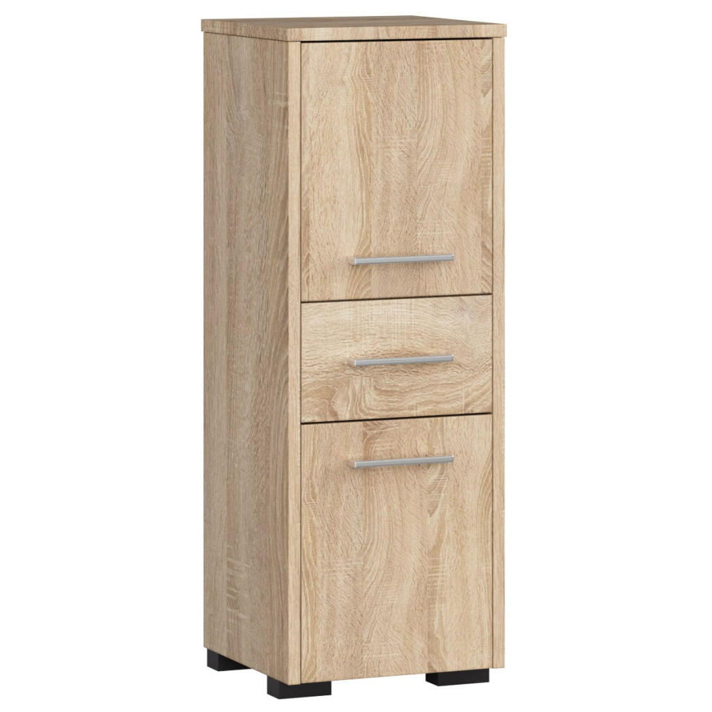MIDISCHRANK Sonoma-Eiche 30x30x85 cm - Silberfarben/Sonoma Eiche, Holzwerkstoff/Kunststoff (30/85/30cm) - Akord