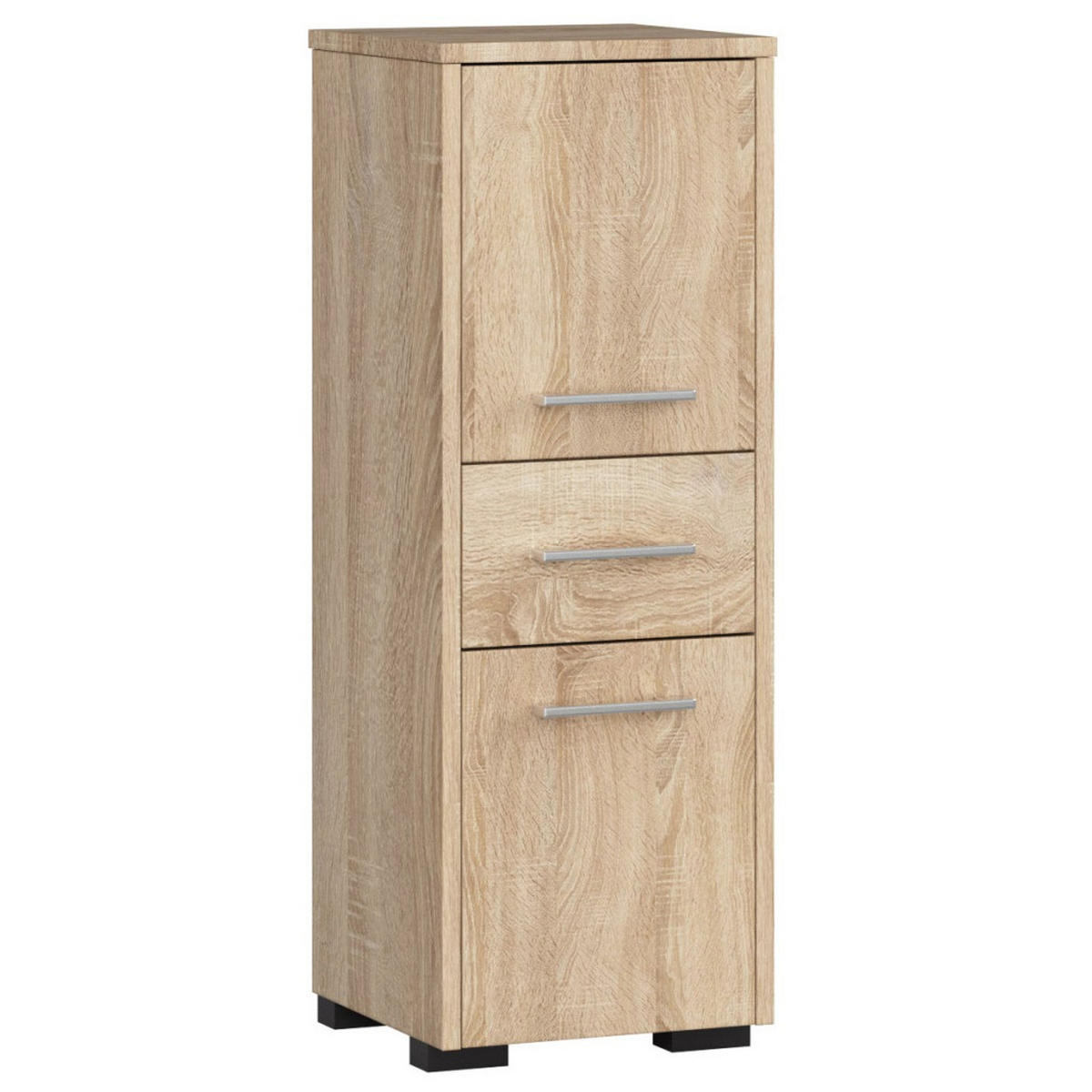 MIDISCHRANK Sonoma-Eiche 30x30x85 cm - Silberfarben/Sonoma Eiche, Holzwerkstoff/Kunststoff (30/85/30cm) - Akord