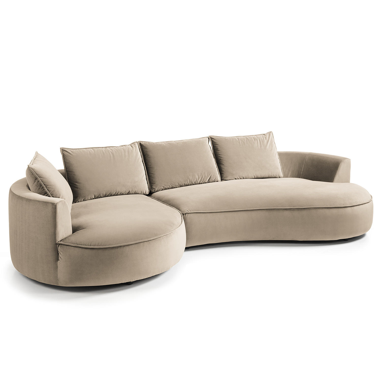 BIGSOFA - Beige, Naturmaterialien/Kunststoff (322/82/154cm) - home24