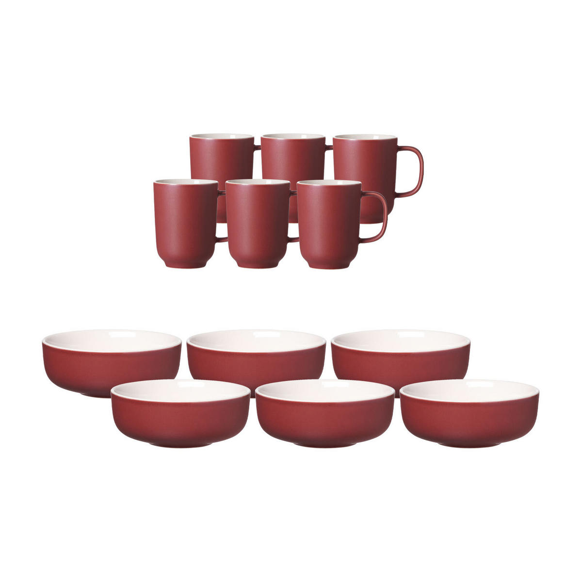 BRUNCHSET Jasper beere 12er Set - Beere, Keramik (1/1/1cm) - Ritzenhoff Breker