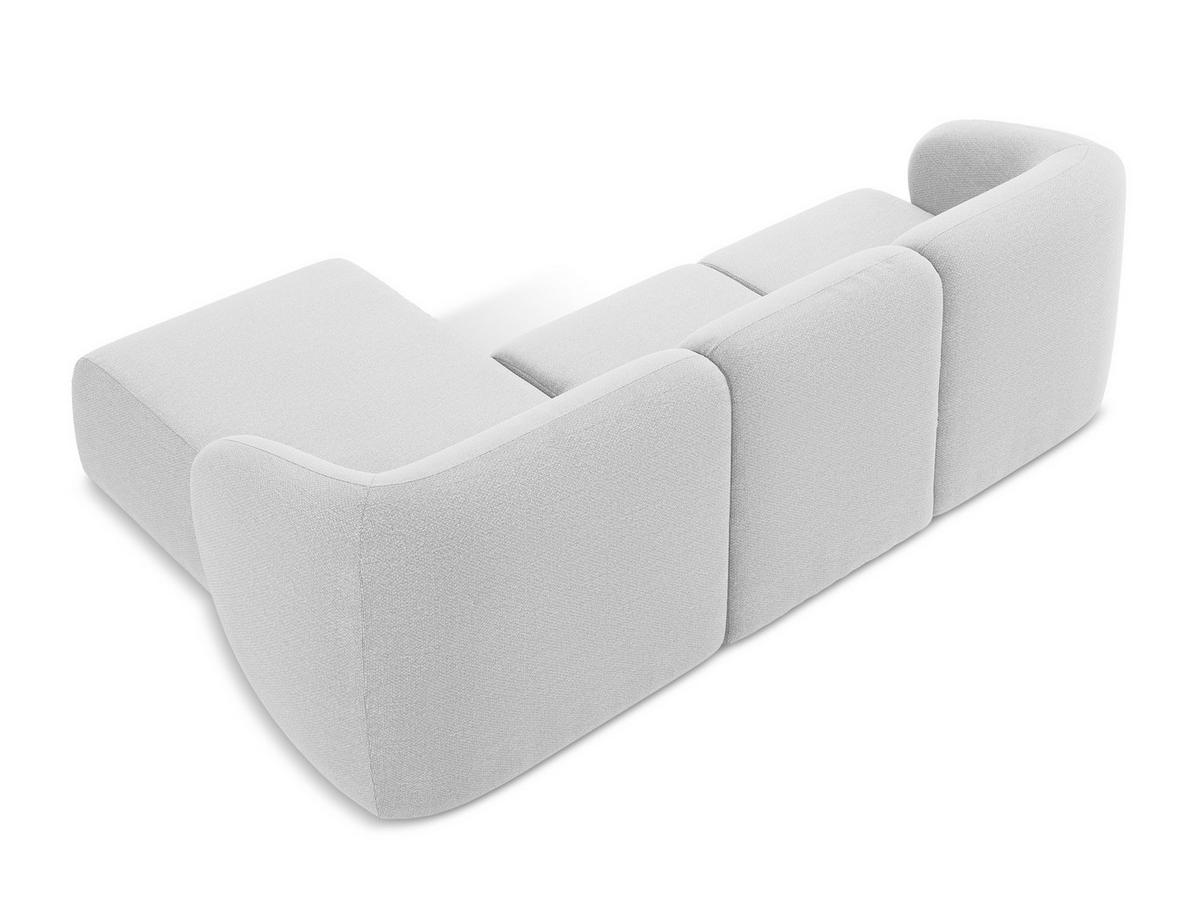 ECKSOFA Rechts Bouclé Stoff Grau - Silberfarben/Schwarz, Holzwerkstoff/Kunststoff (248/166cm) - Makamii