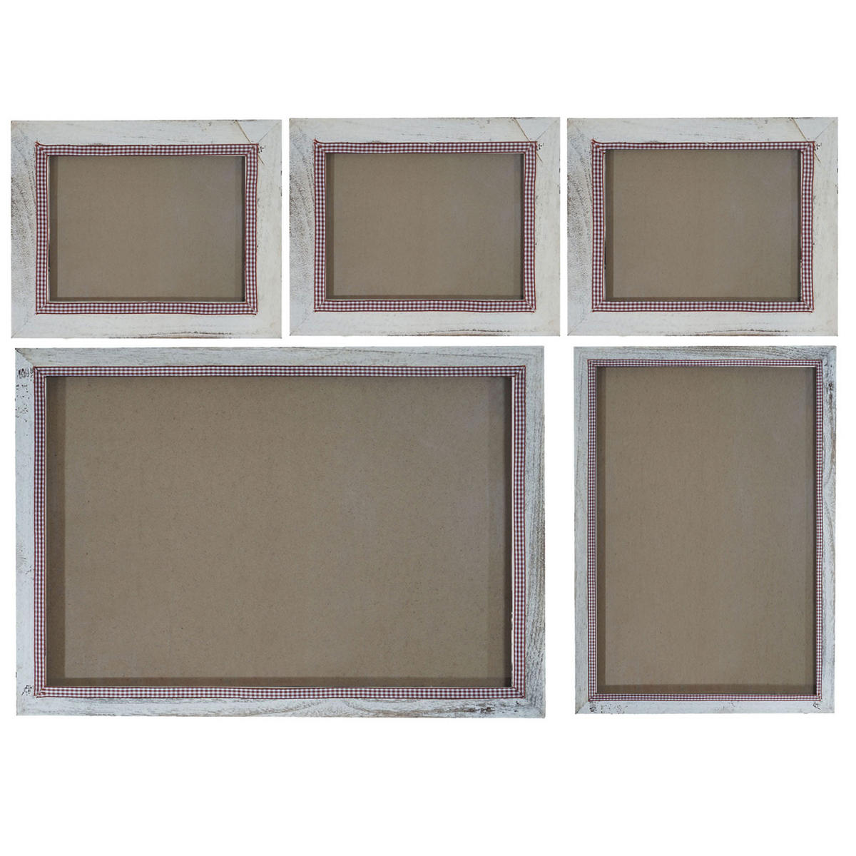 BILDERRAHMEN SET rechteckig Kiefer Weiß Dekor 5-Set - Weiß, Holz (36/26/1cm) - MCW