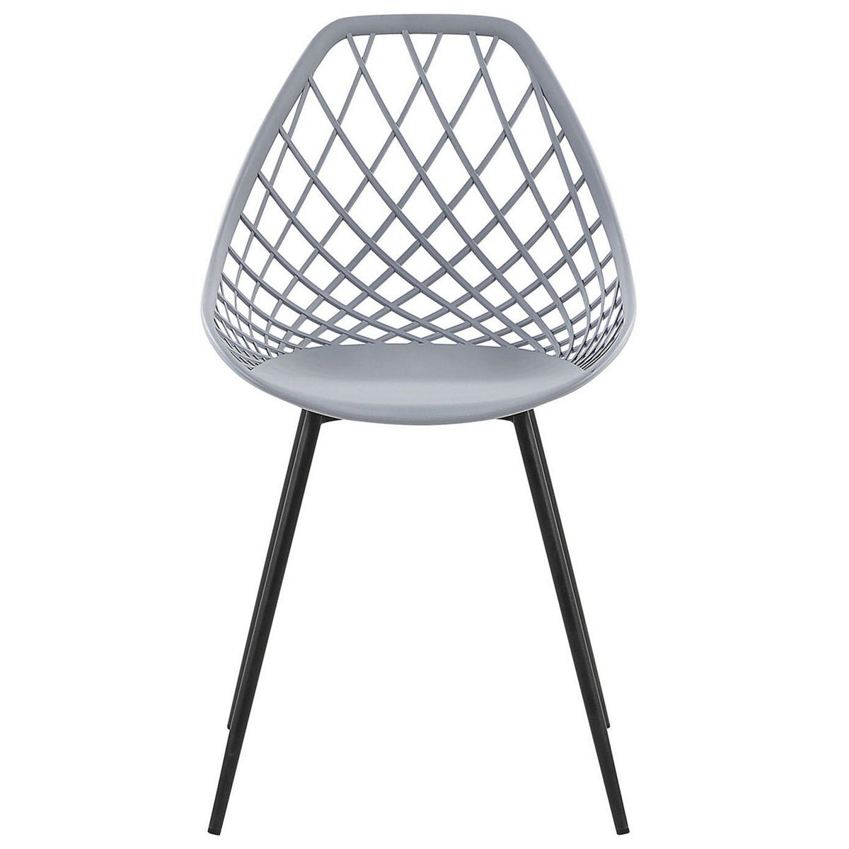 ÉTKEZŐSZÉK 2 darabos Szett Műanyag Szürke Canton - szürke, műanyag/fém (46/86/52cm) - Beliani