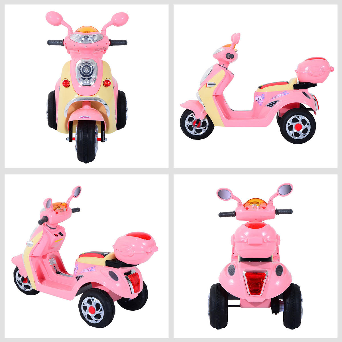 ELEKTRO-KINDERAUTO DE-12980 3 Räder Rosa/Weiß - Pink, Kunststoff (108/51/75cm) - ComfortXL