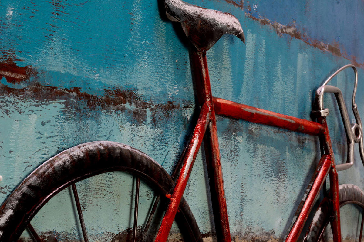 METALLBILD Blau 100/70 cm - Blau/Rot, Metall (3.2/70cm) - KUNSTLOFT