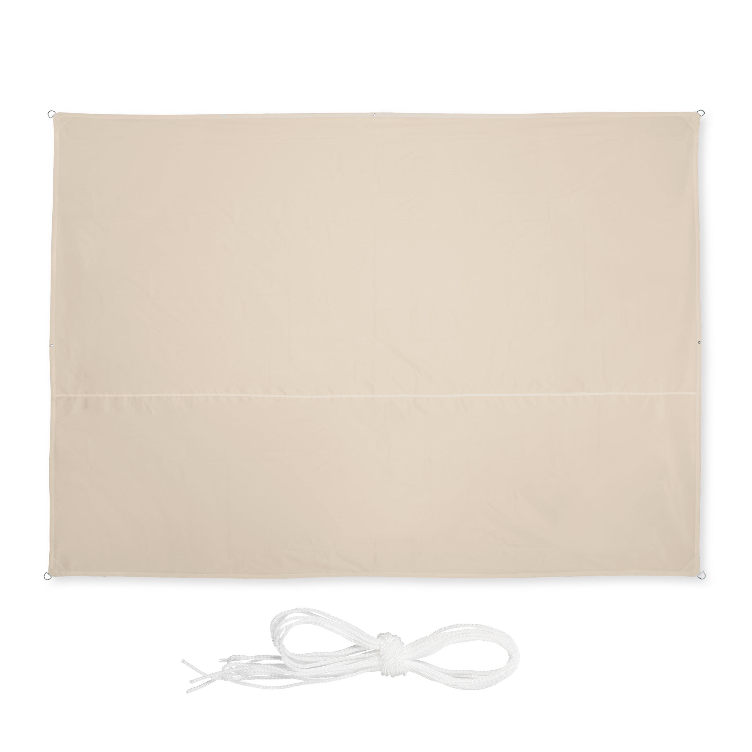SONNENSEGEL - Beige, Textil/Metall (350/250cm) - Relaxdays