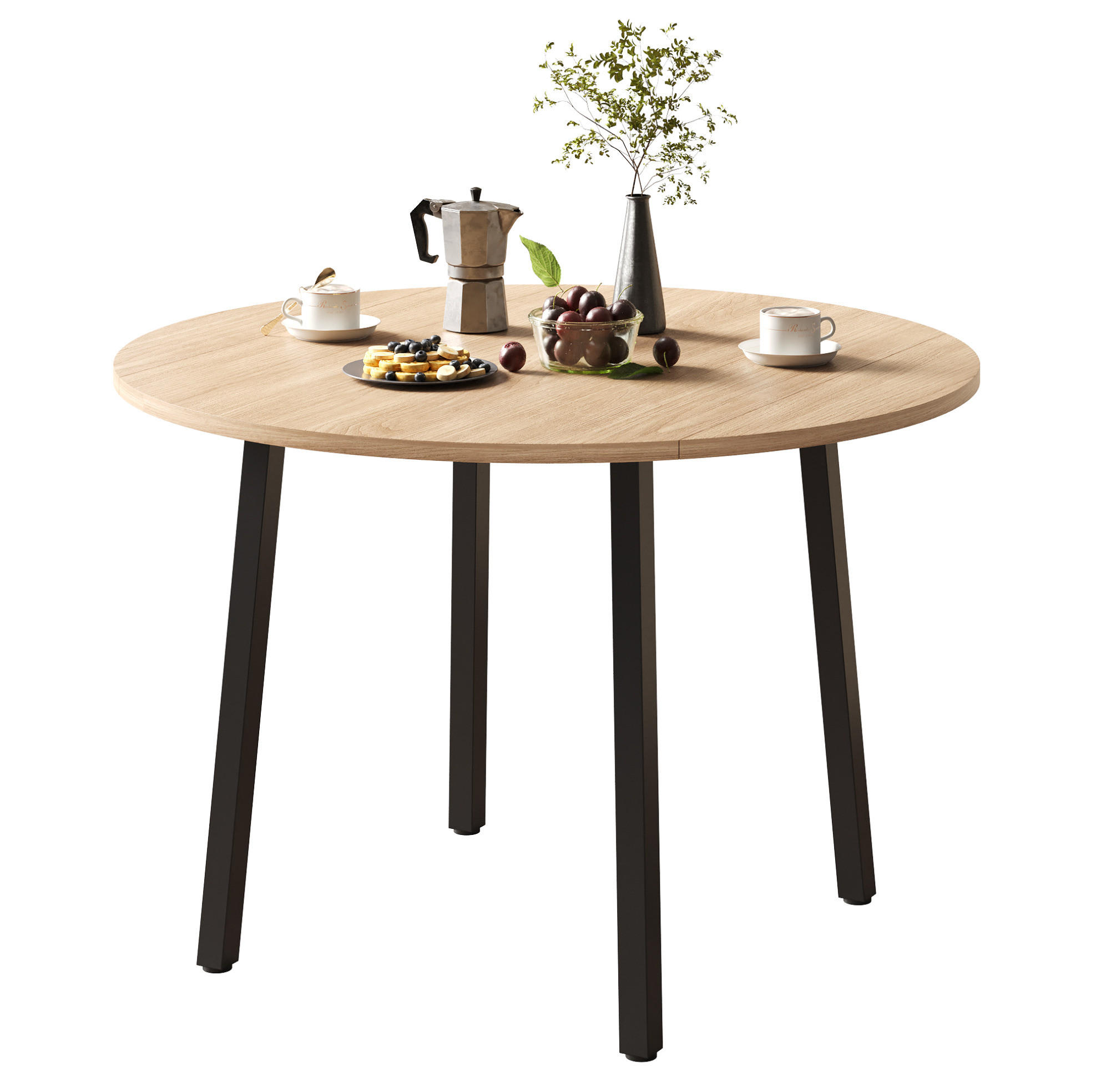 ESSTISCH 100/100 cm mit beidseitig klappbarer Tischplatte, platzsparend für 2-4 Personen, Eichefarben - Eichefarben, Holzwerkstoff (100/100/75cm) - Redom