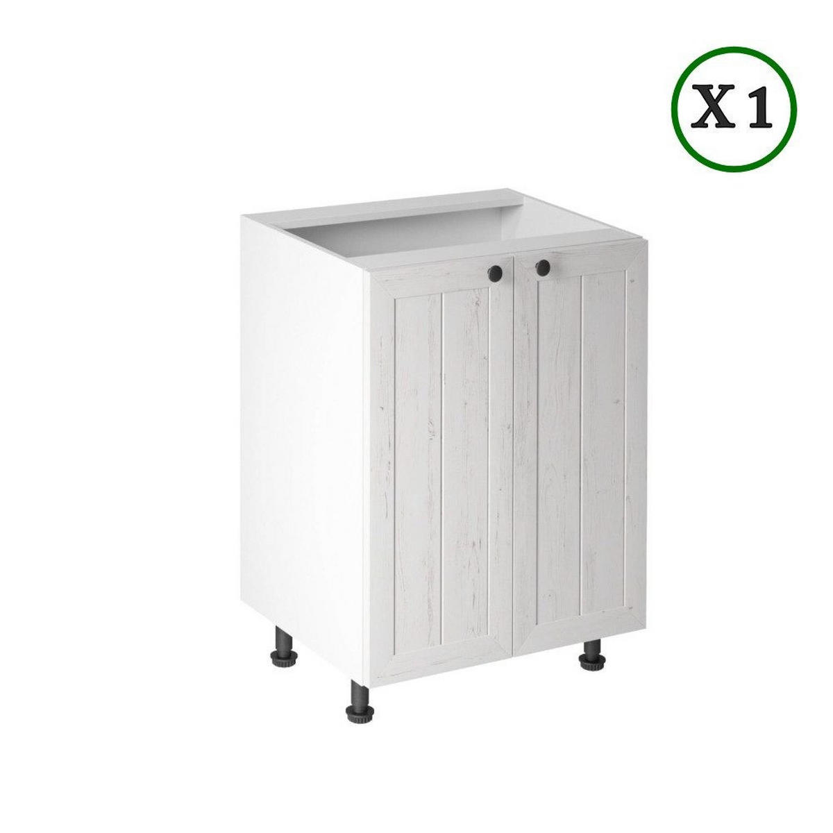 ECKKÜCHE 260 cm - Provence K3-M260 - in Andersen Kiefer - Schwarz/Weiß, Holz/Holzwerkstoff (260/120/47cm)