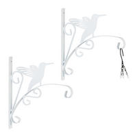 2XBLUMENAMPELHALTERUNG - Weiß, Metall (29.5/30/2cm) - Relaxdays