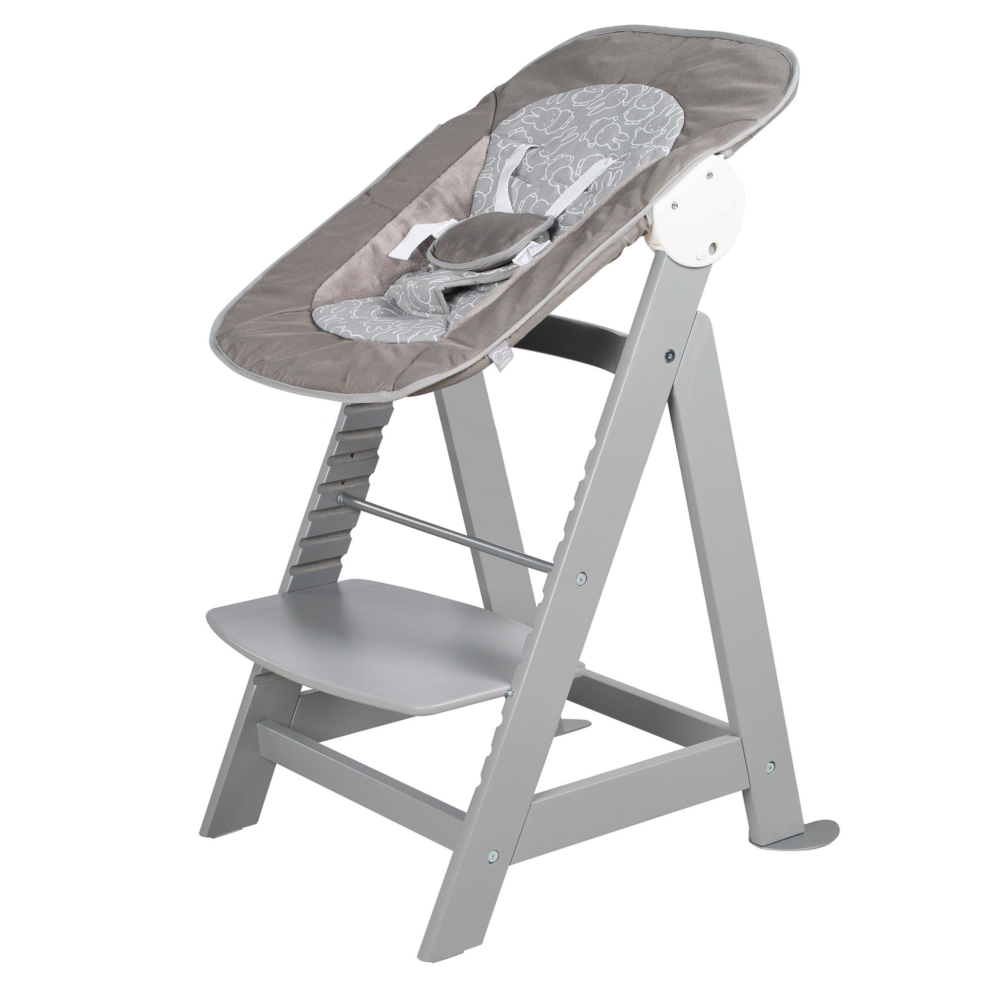 BABYHOCHSTUHL Born Up mit Neugeborenenaufsatz Taupe - Taupe, Holzwerkstoff/Textil (46/94/66.5cm) - Roba