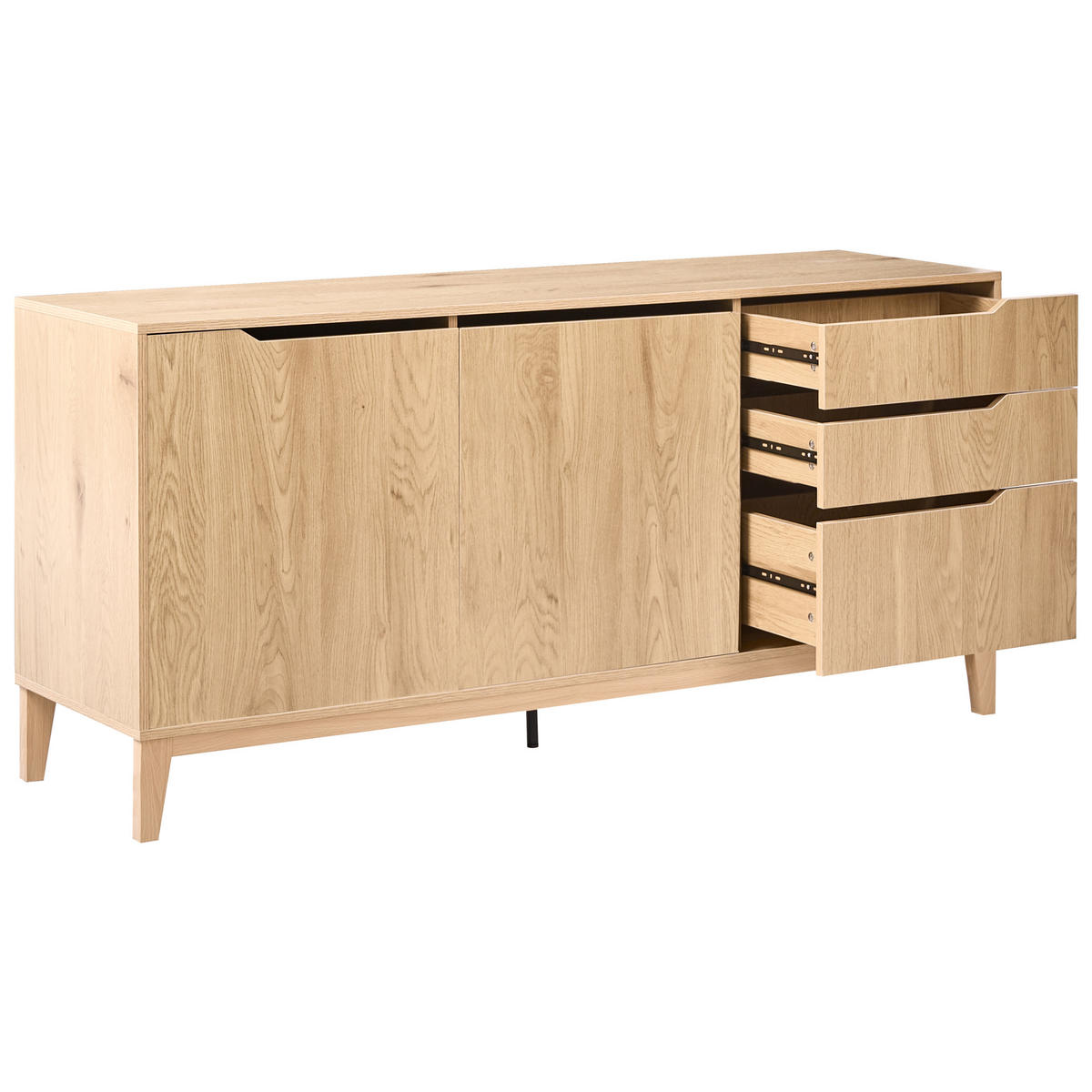 SIDEBOARD se 2 dveřmi Světle hnědý Moncton - světle hnědá, kompozitní dřevo (160/75/45cm) - Beliani