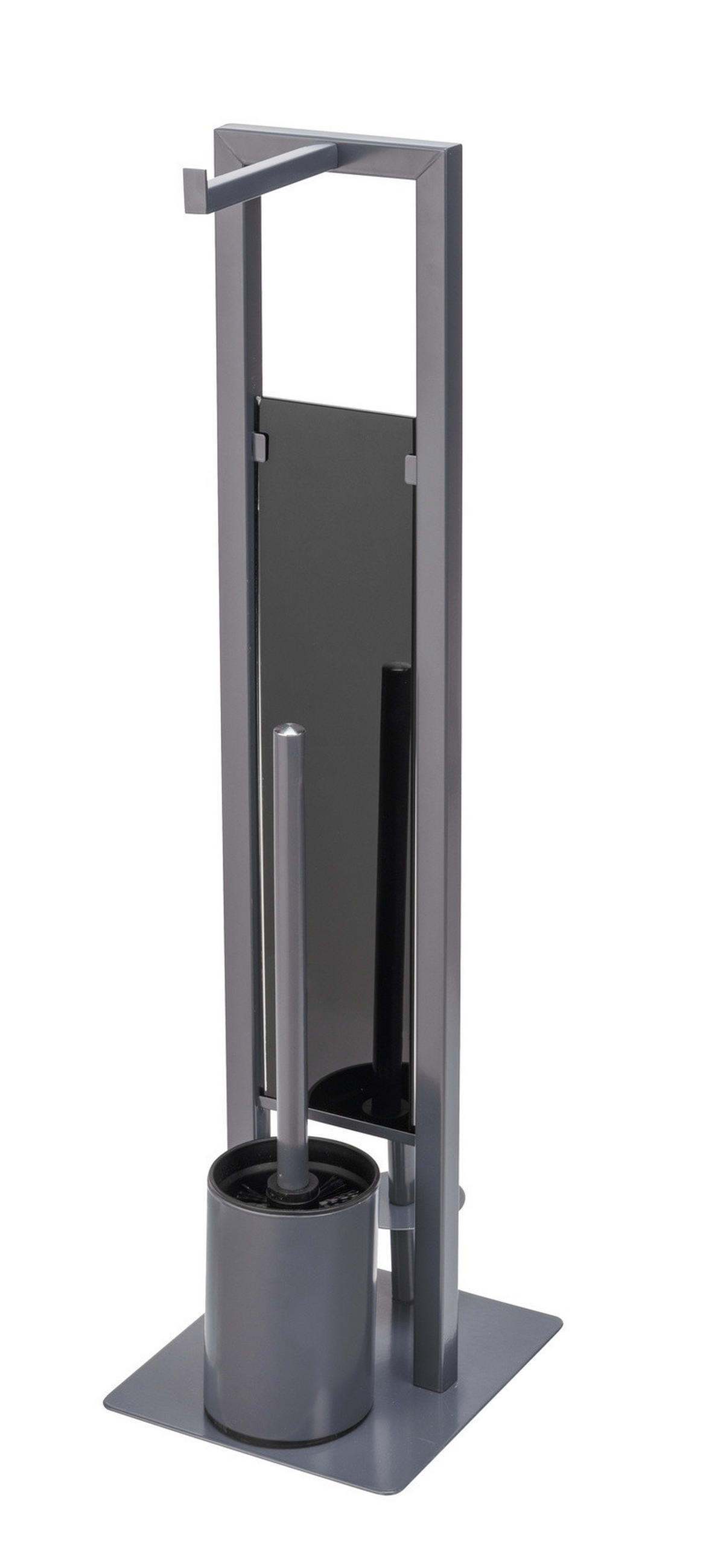 TOILETTENPAPIERSTÄNDER mit Ersatzrollenhalter Rivalta 23/18/70 cm - Anthrazit, Metall (18/70/23cm) - Wenko