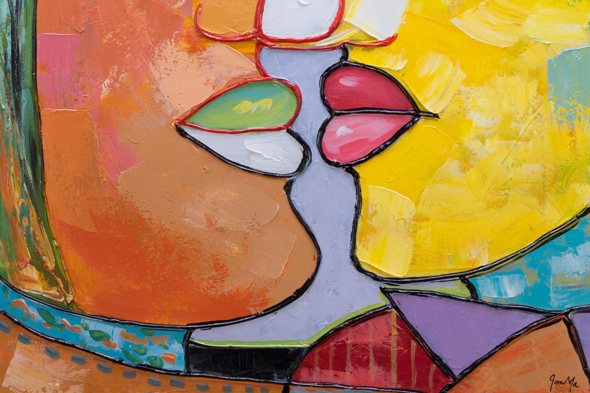 ACRYLBILD HANDGEMALT 75/100 cm - Multicolor, Holz/Textil (75/100cm) - KUNSTLOFT
