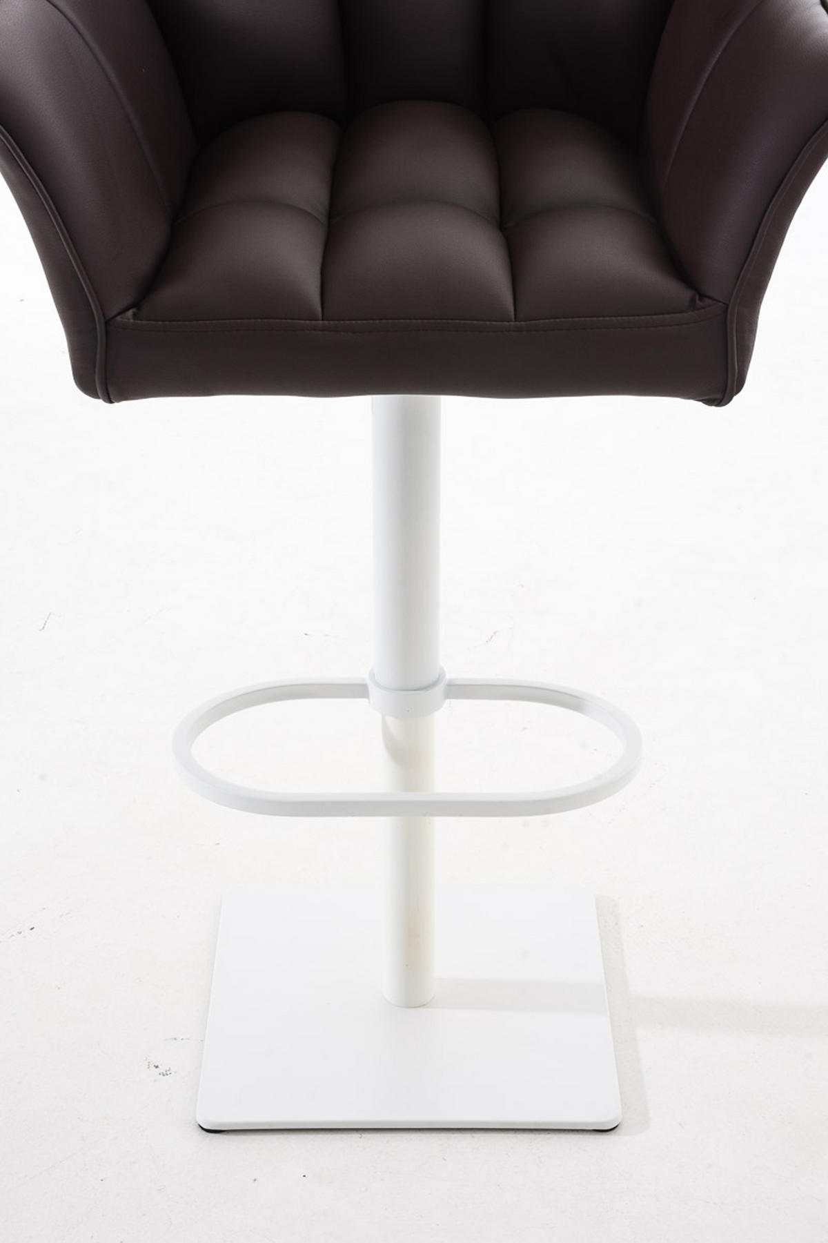 BARHOCKER 2er Set Damaskus Kunstleder weiß braun - Braun/Weiß, Textil/Metall (64/110/48cm) - TPFLiving