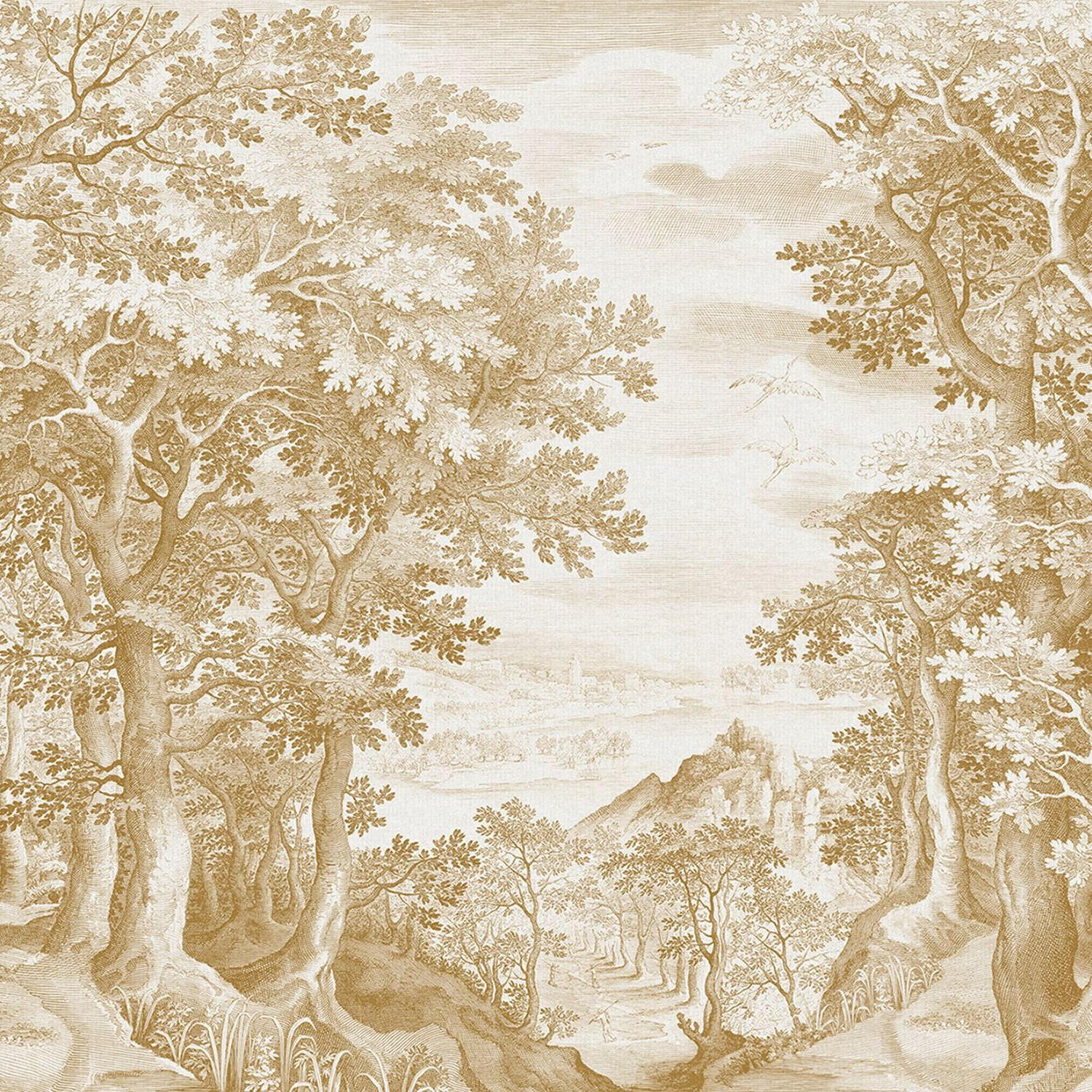 FOTOTAPETE Wald 371 x 280 cm - Gelb, Papier (371/280cm) - Sanders & Sanders