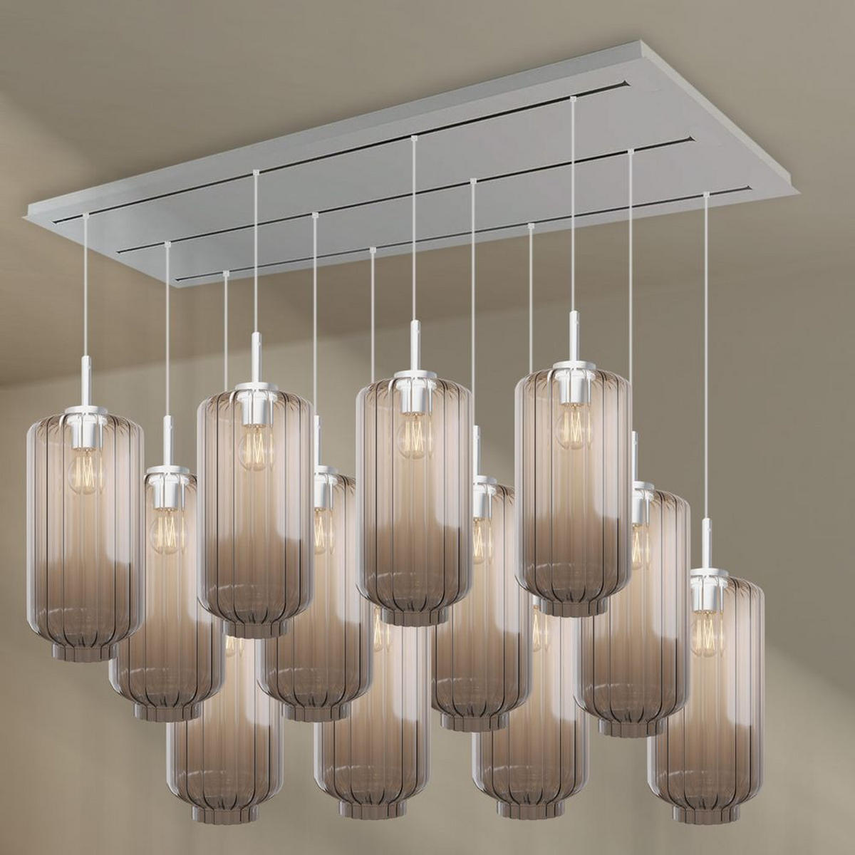 HÄNGELEUCHTE Velo 12-flammig Klar Ø 18cm - Klar/Weiß, Glas (18/18/33cm) - s.luce