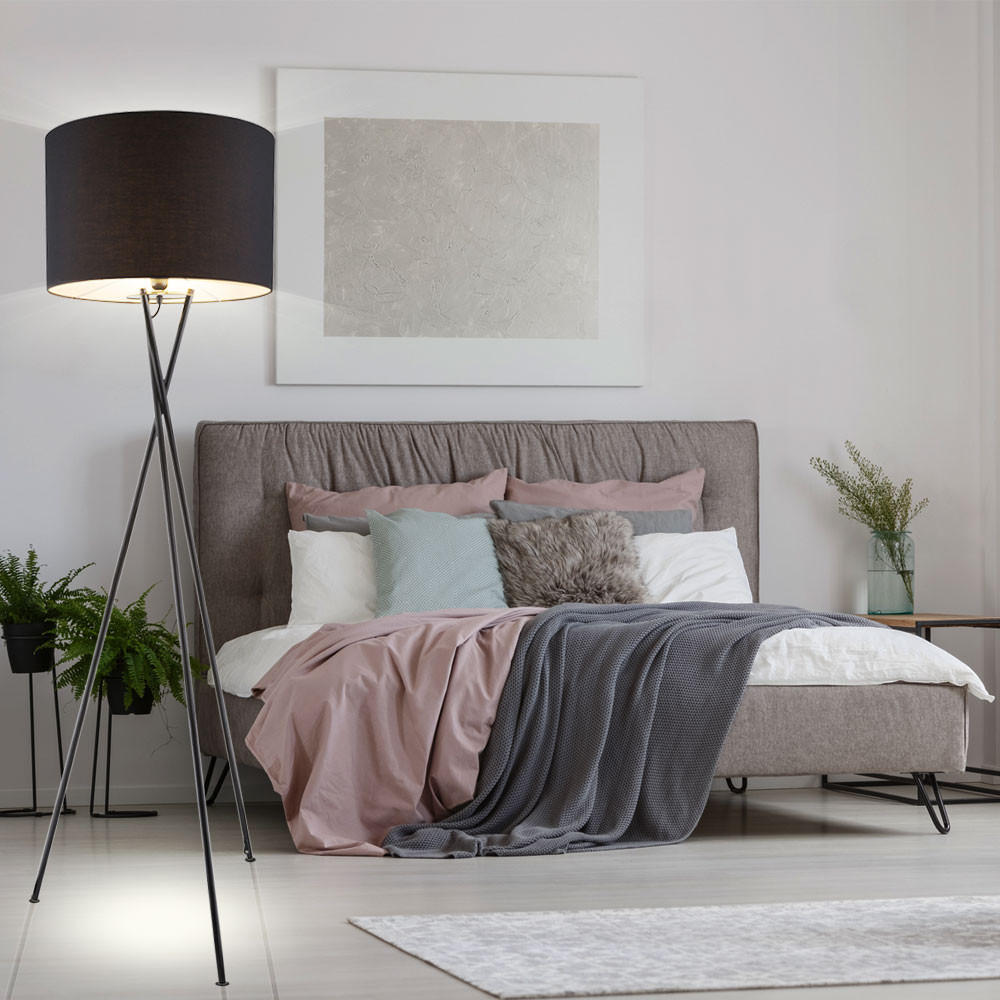 Thumbnail - Led, Schwarz, Metall, Rund, F, 54x160x54 cm, Lampen & Leuchten, Innenbeleuchtung, Stehlampen, Stehlampen