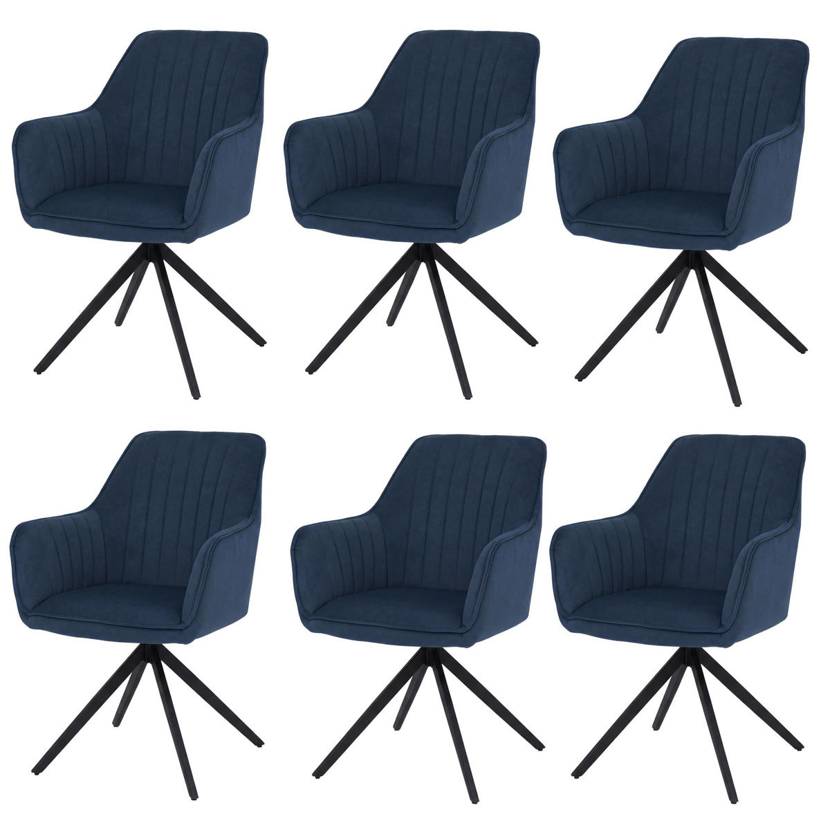 ESSZIMMERSTUHL Blau 6er-Set - Blau, Textil (60/87/68cm) - MCW