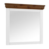 WANDSPIEGEL Marone Elite Weiß / Kiefer Tabak 109 / 5 / 81cm - Schwarz/Weiß, Glas (109/82/5cm) - Feldmann-Wohnen