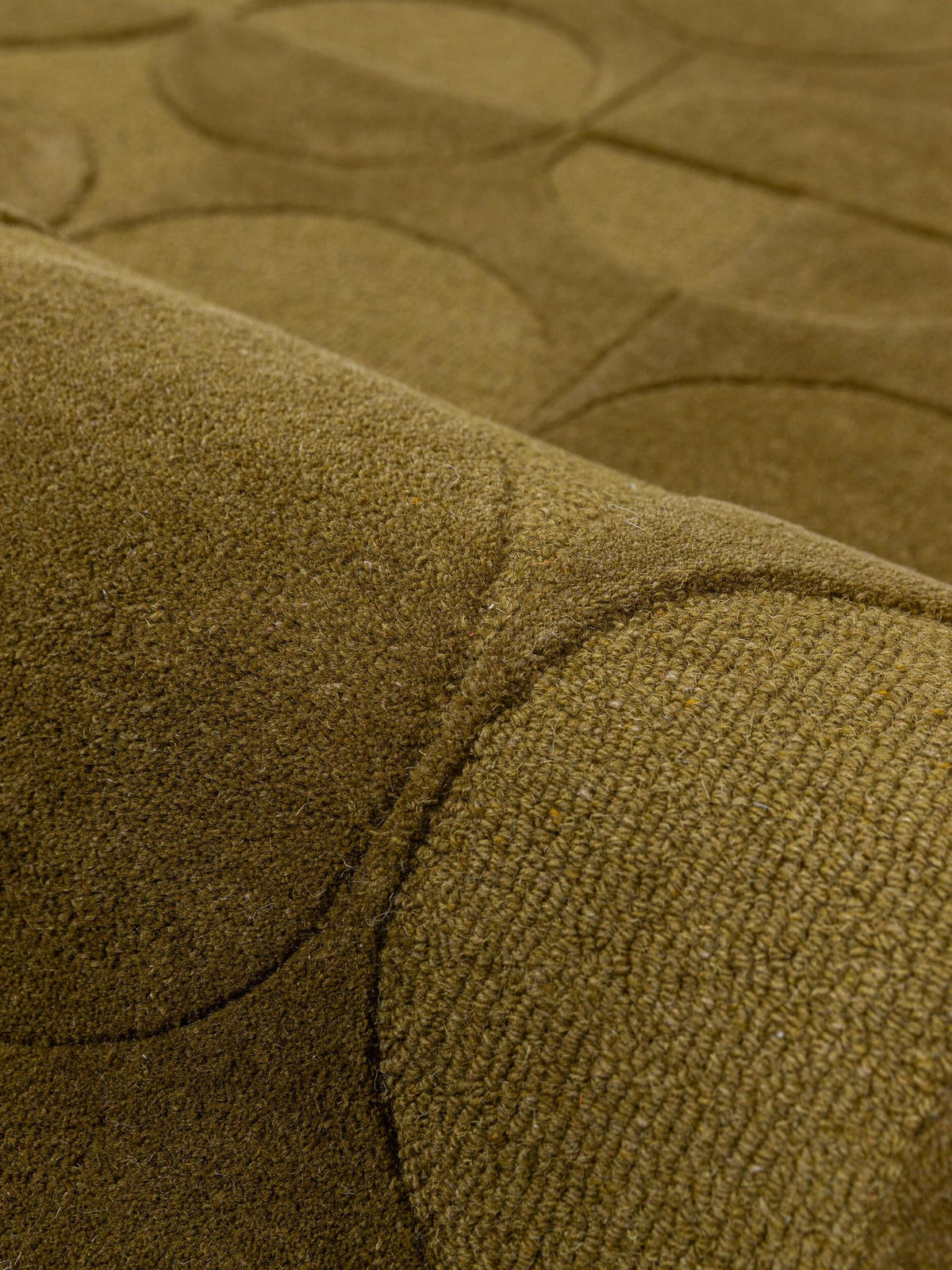 TEPPICHLÄUFER handgetuftet DEBEN, Kreis-Geometrie, Olivgrün, 60 x 230 cm - Grün, Textil (60/230cm) - KADIMA DESIGN