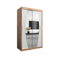 SCHWEBETÜRENSCHRANK 200/120/62 2-türig - Silberfarben/Weiß, Holz/Kunststoff (120/200/62cm) - Abiks Möbel