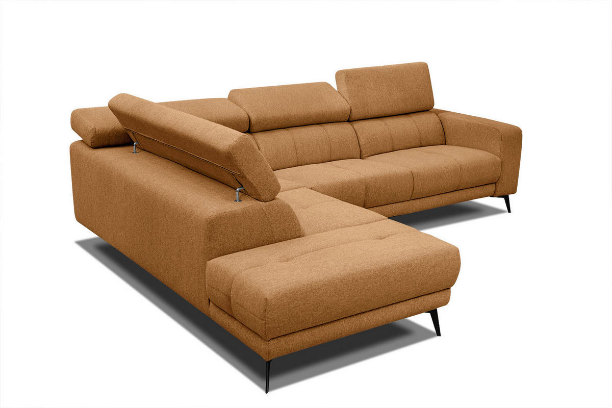 ECKSOFA MORELLO 5-Sitzer, orange - Schwarz/Orange, Holzwerkstoff/Textil (158/269cm) - Courtois Laville
