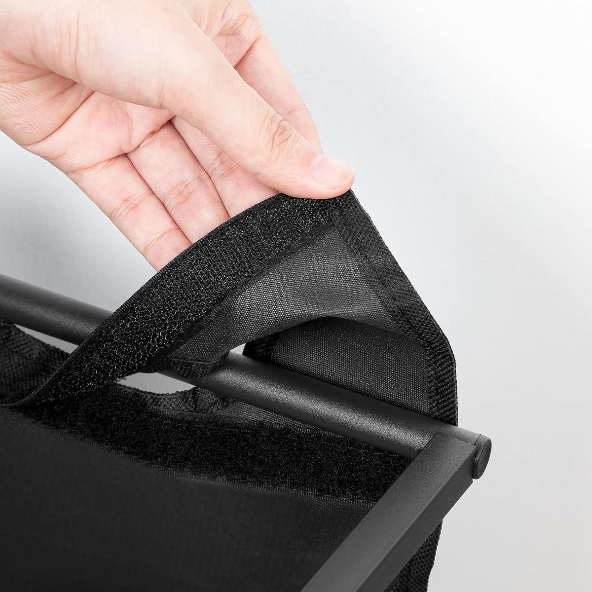 WÄSCHEKORB mit Ablage und Rollen Greige-Schwarz - Schwarz, Textil (33/74.5/74.5cm)