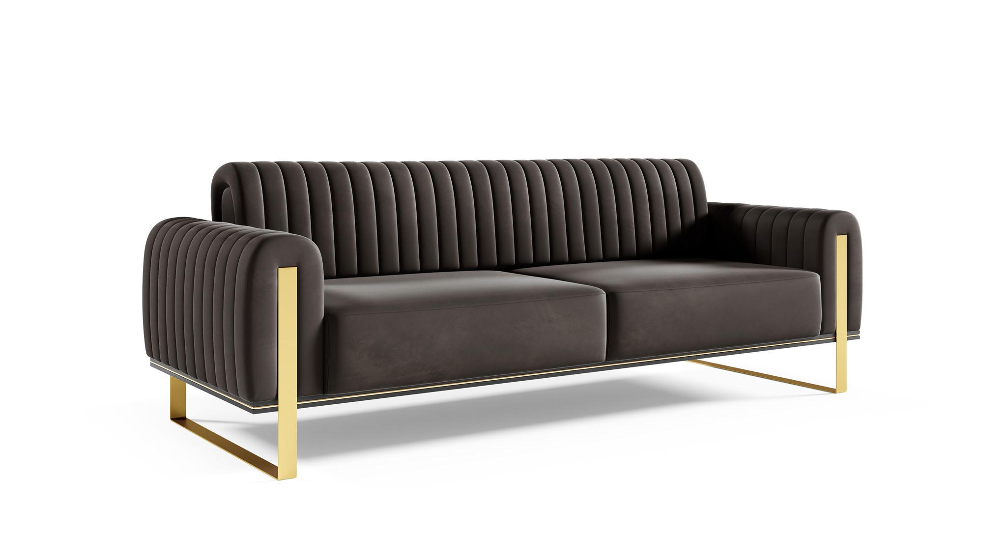 Fun Möbel Sofa Schwarz 228x79x90 cm