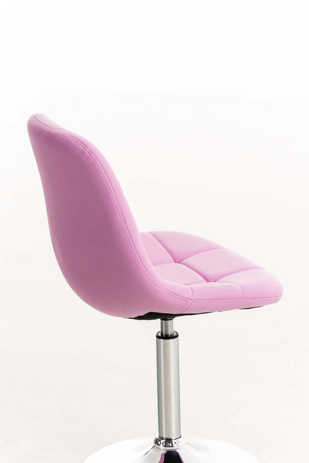 STUHL OSKAR Kunstleder 84x48x52 cm pink Kunstleder Metall in Chromoptik - Pink, Leder/Metall (48/84/52cm) - DELUKE