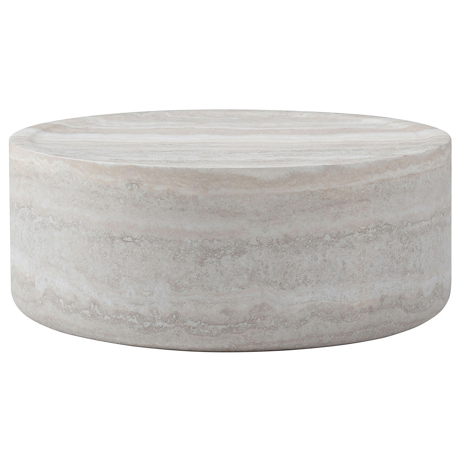 COUCHTISCH - rund - Marmor Hellgrau Dekor - Hellgrau, Glas (90/90/32cm) - home24
