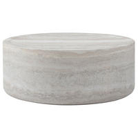 COUCHTISCH - rund - Marmor Hellgrau Dekor - Hellgrau, Glas (90/90/32cm) - home24