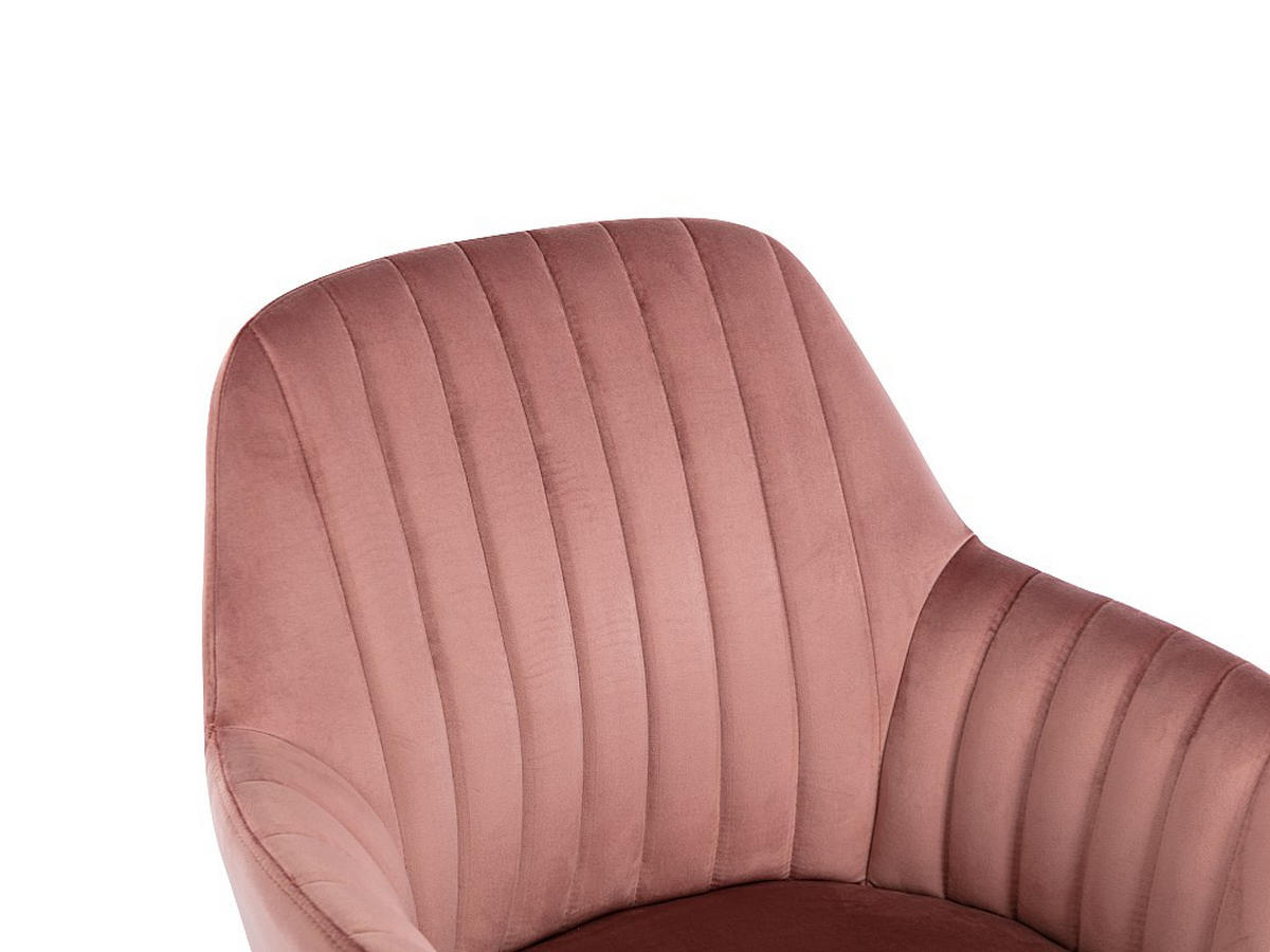 BÜROSTUHL ohne Armlehnen - 59 cm x 61.5 cm - samt - puderrosa Eleana - Hellrosa, Textil/Metall (59/89/61.5cm) - Vente-Unique