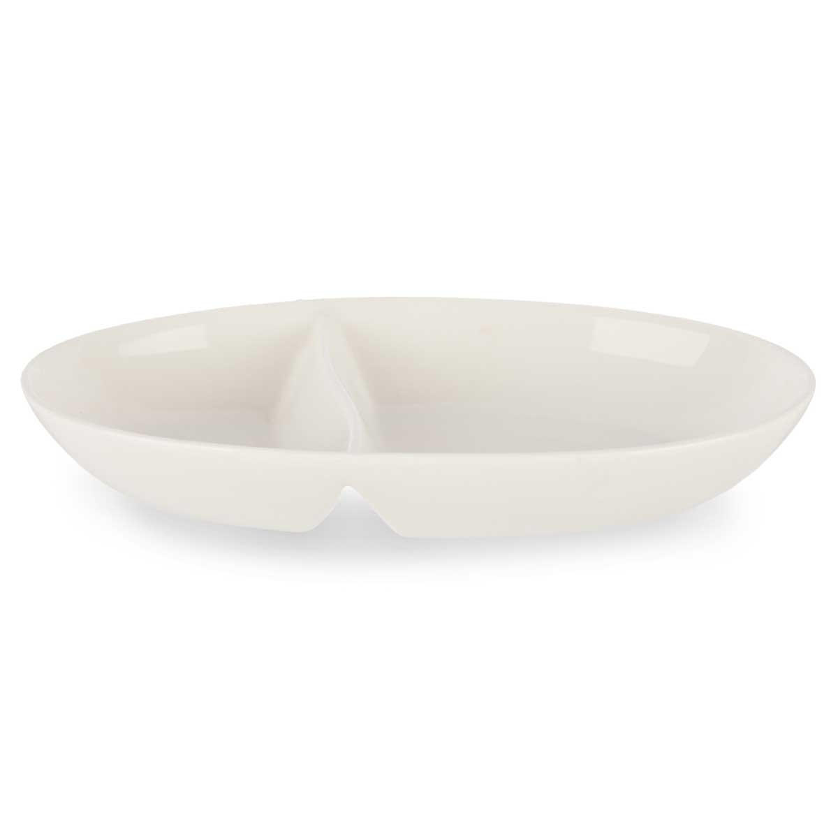 SNACKTELLER Porzellan Oval 12/20/3 cm - Weiß, Keramik (20cm) - Vessia