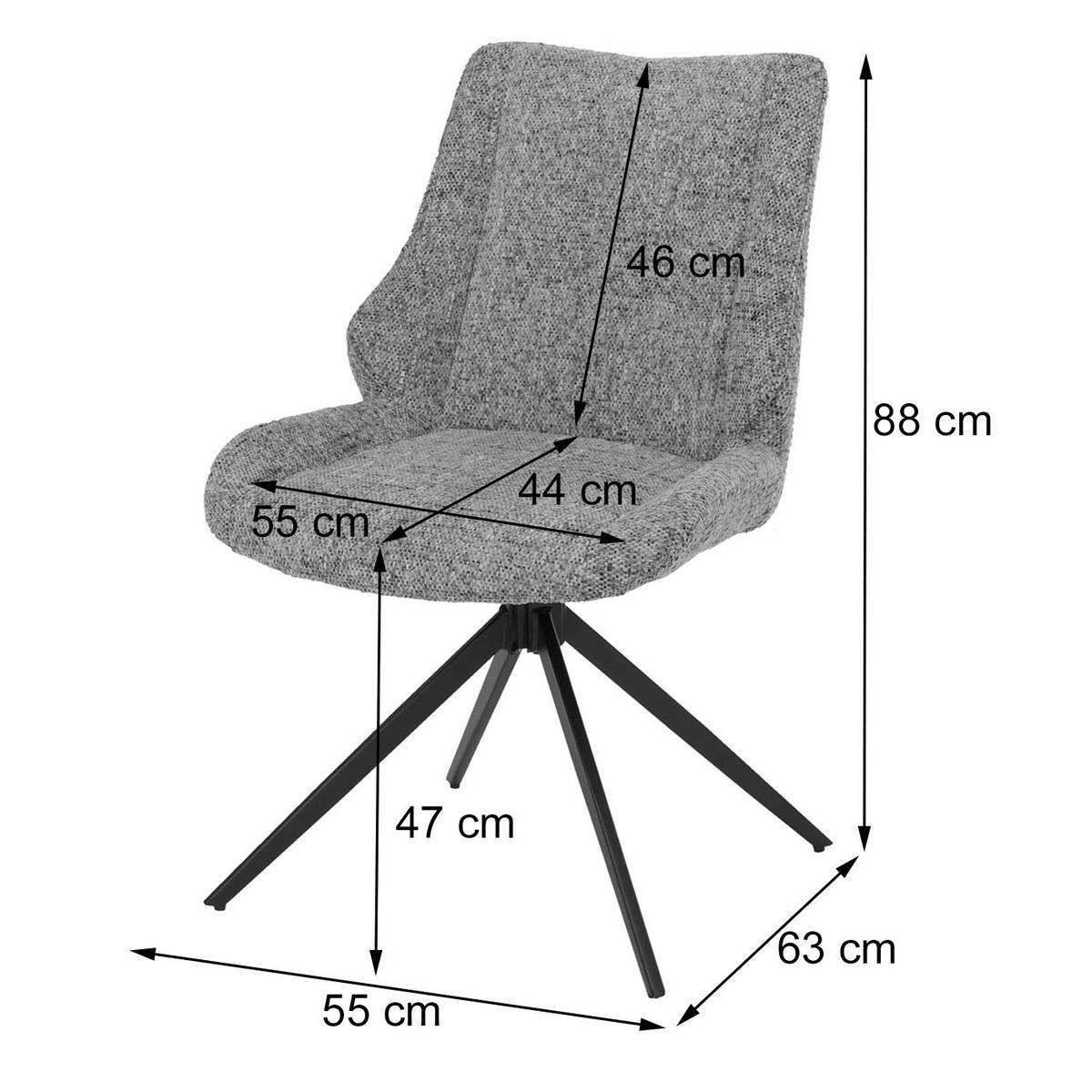 ESSZIMMERSTUHL Schwarz, Rosa 2er-Set - Schwarz/Rosa, Textil (55/88/63cm) - MCW