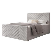 BOXBETT NEREA PLUS 160/200 cm mit Matratze und Topper, Grau - Grau, Holzwerkstoff/Textil (160/200cm) - Idohome