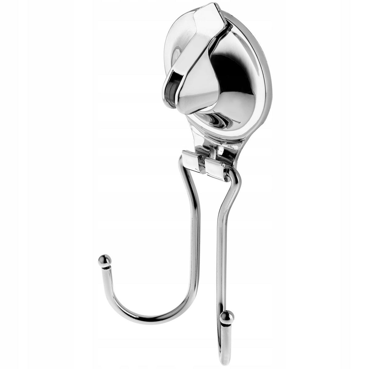BADEZIMMER-Kleiderbügel mit Saugnapf, silber - Silberfarben, Metall (8/17cm) - KADAX