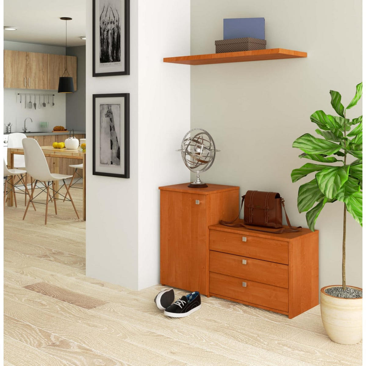 SKŘÍŇ NA BOTY v barvě olše 68/98,4/33 - barva olše, kompozitní dřevo (98.4/68/33cm) - RAUMHIRSCH FURNITURE