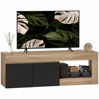 TV-MÖBEL Schwarz 1 Stück - Schwarz, Holzwerkstoff (140/48/40cm) - GiPP