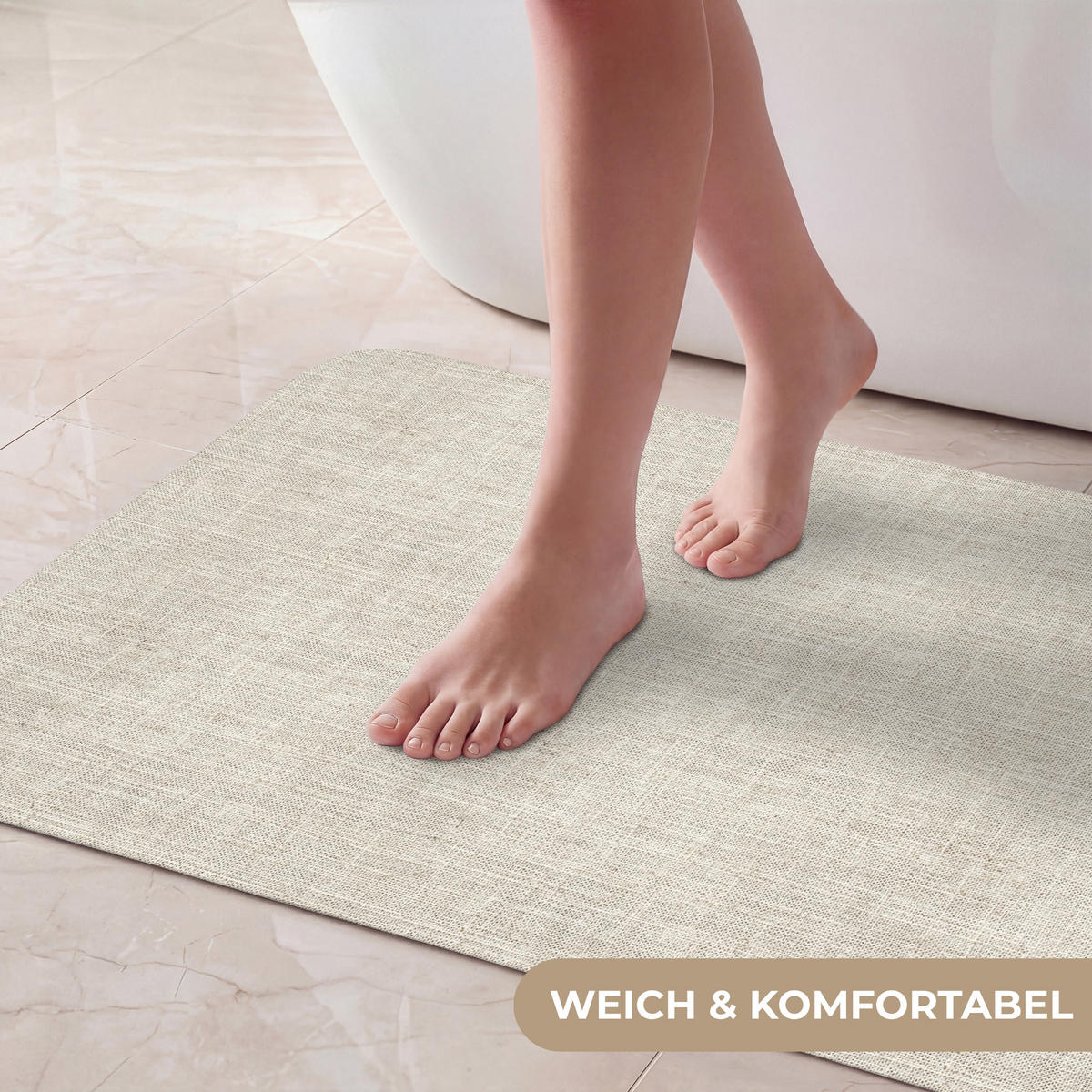 KOUPELNOVÁ PŘEDLOŽKA Povlečení - Textura - Béžová 80x50 cm - béžová, textil/plast (80/50cm) - OnlyWow