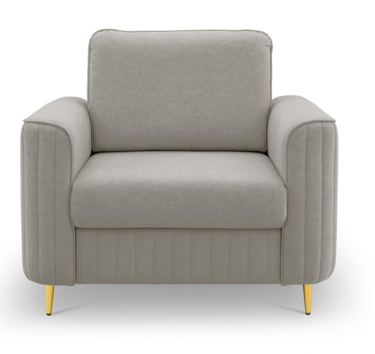 SESSEL Hellgrau LOREN Mit Goldenen Beinen - Grau, Textil (100/85/94cm) - Sepro Meble