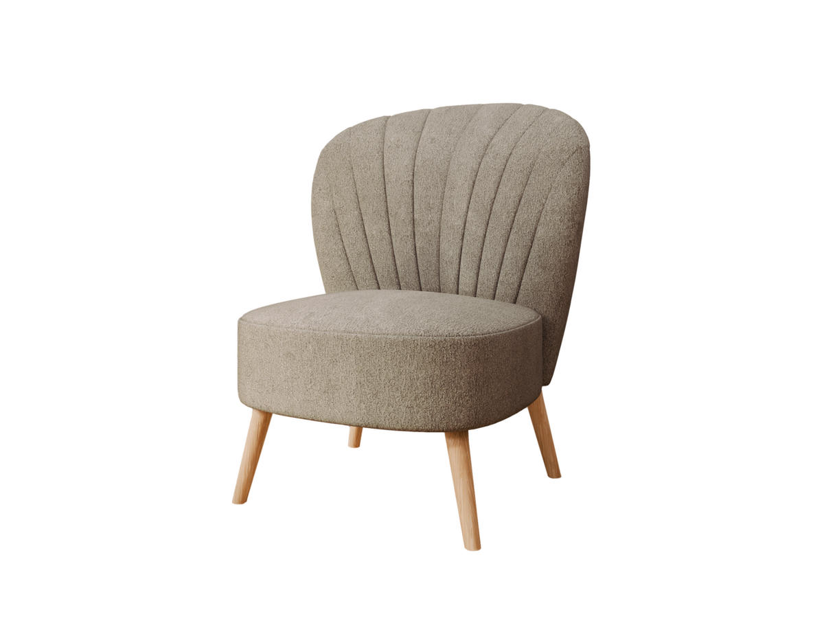 SESSEL Lumora mit Holzbeinen Cappuccino - Cappuccino, Holz (68/82/78cm) - Panda Möbel