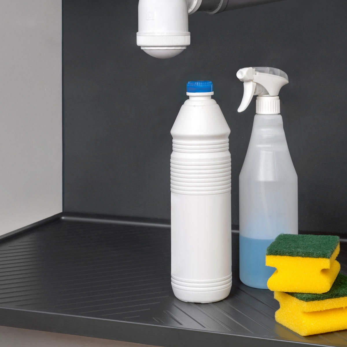 SCHUTZ für Böden von Küchenmöbeln Modell Sink, M90, 867x580mm, Brettstärke 16mm, schneidbar, Kunststoff, Anthrazitgrau - Anthrazit, Kunststoff (60.6/9/99.5cm) - EMUCA
