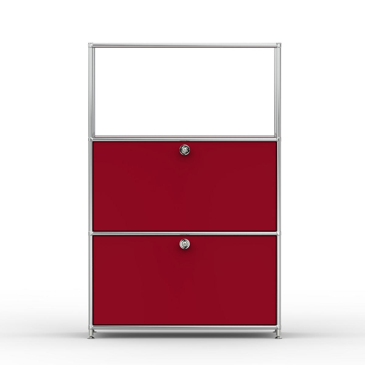 HOCHSCHRANK, 1 offenes Fach, 2 Klappen, Breite 77 cm, Rubinrot - Chromfarben/Silberfarben, Metall (40/118/77.2cm) - Versee