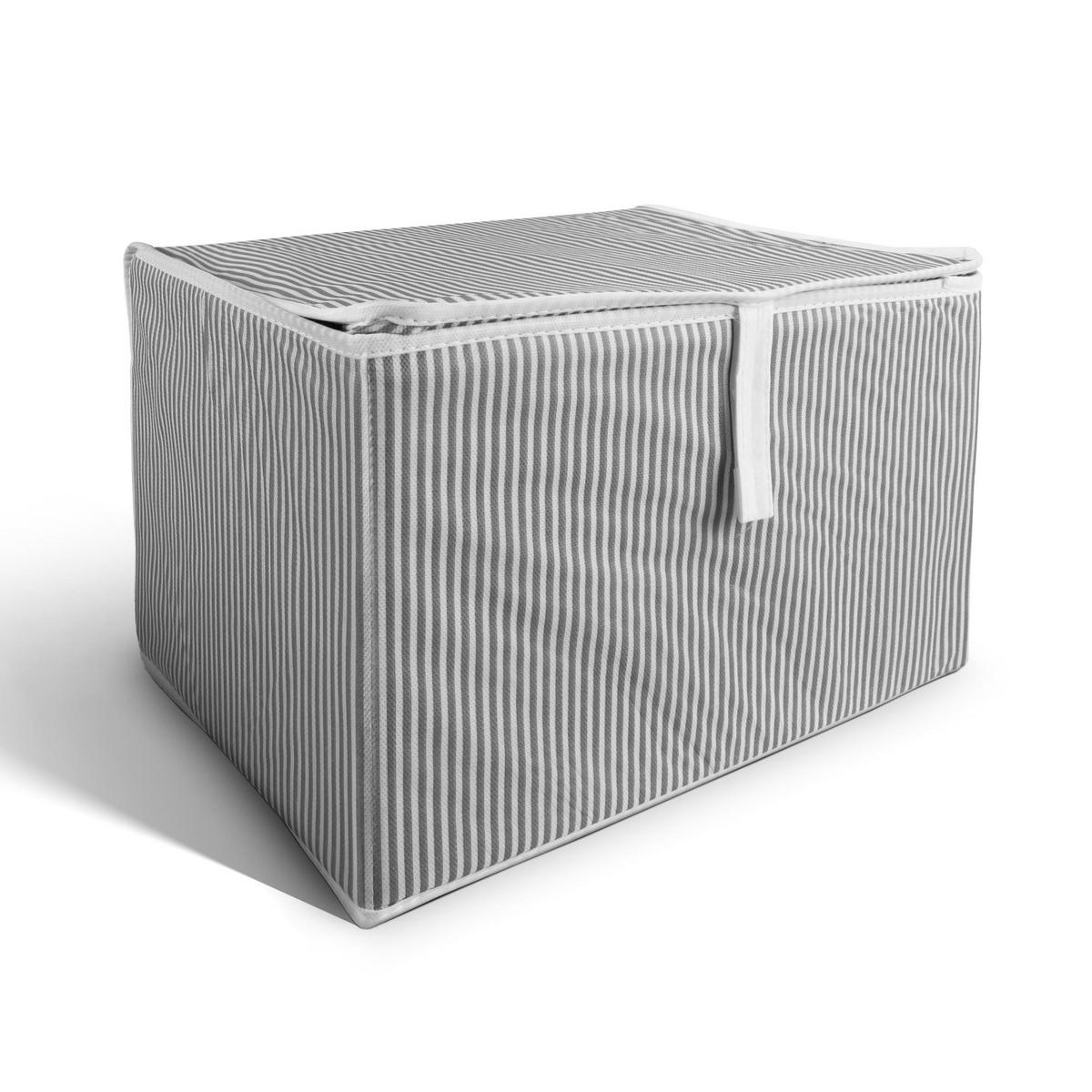 AUFBEWAHRUNGSBOX Stoff mit Holzgriffen faltbar 40x30x26 cm - Grau, Textil (30/26/40cm) - Bestlivings
